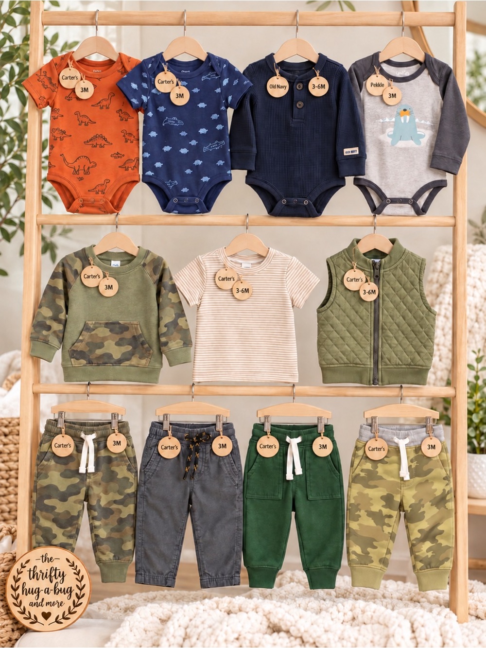Baby Boy 3M 3–6M Clothing Bundle 11 Pieces Carter’s Old Navy Pekkle Dino Camo